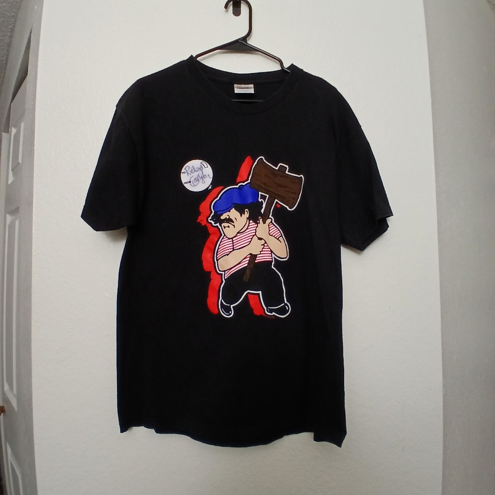 EUC VTG Comedian GALLAGHER Autographed Tshirt-Men's L